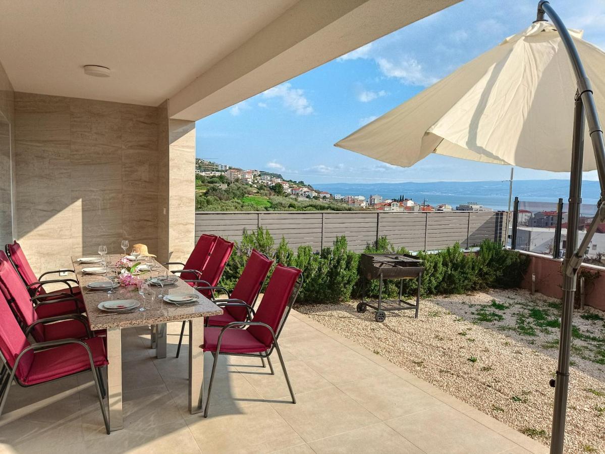 Modern Villa With Jacuzzi, Beautiful Sea View, Near Split! Villa 36A Podstrana Dış mekan fotoğraf