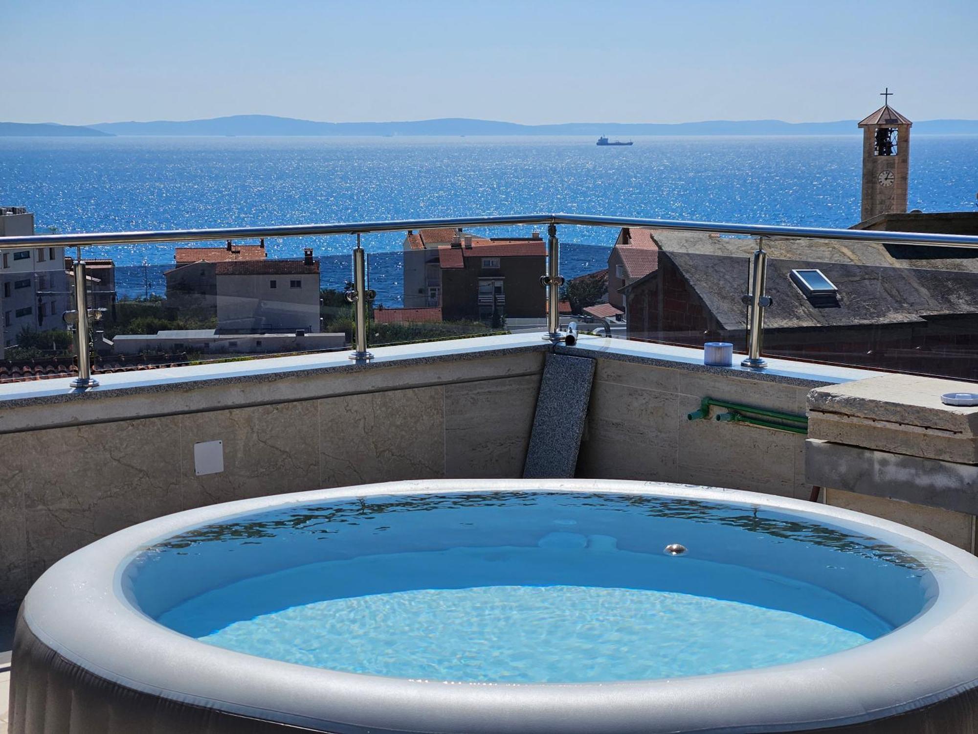 Modern Villa With Jacuzzi, Beautiful Sea View, Near Split! Villa 36A Podstrana Dış mekan fotoğraf